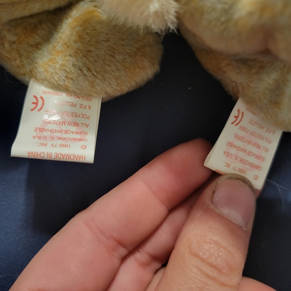 TY Beanie Baby 2 NIBBLY the Brown Rabbit original bunny 1998 new with tags - Picture 5 of 6